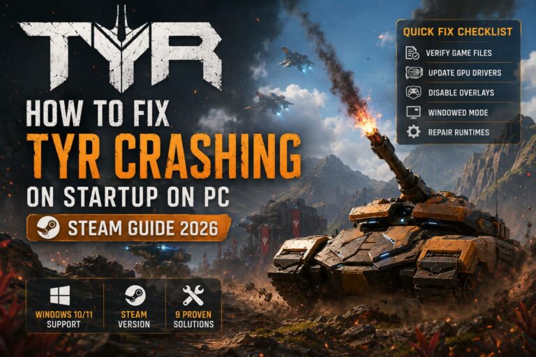 How to Fix Tyr Crashing on Startup on PC (Steam Guide 2026)