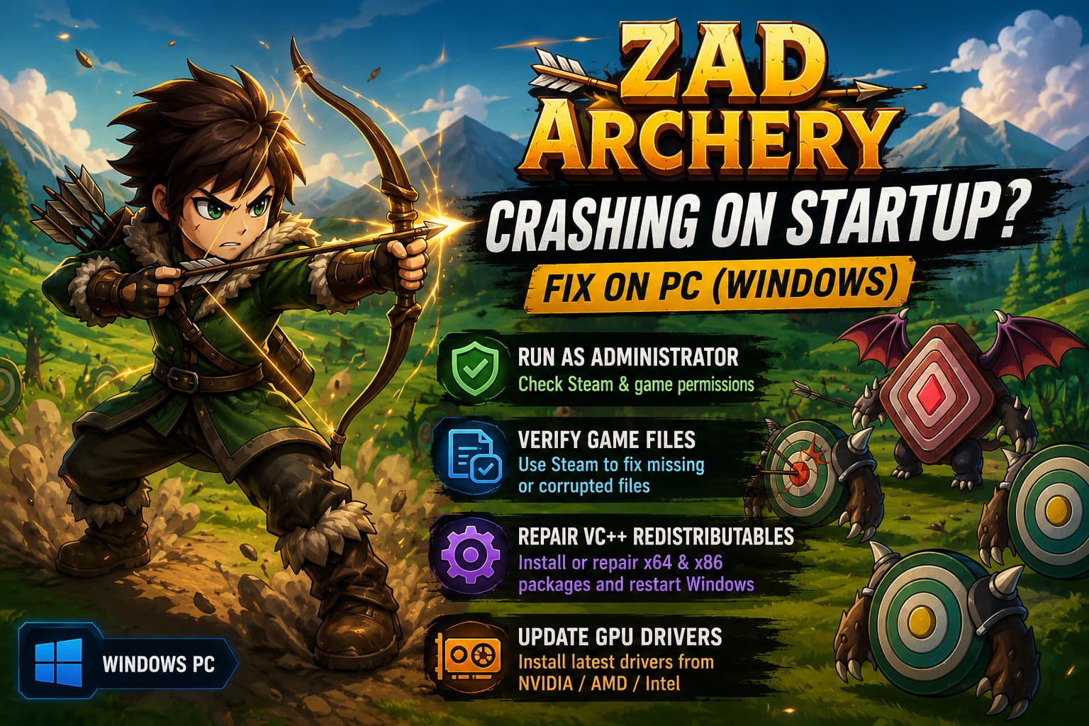 How to Fix Zad Archery Crashing on Startup on PC (Windows) How to Fix Zad Archery Crashing on Startup on PC (Windows)