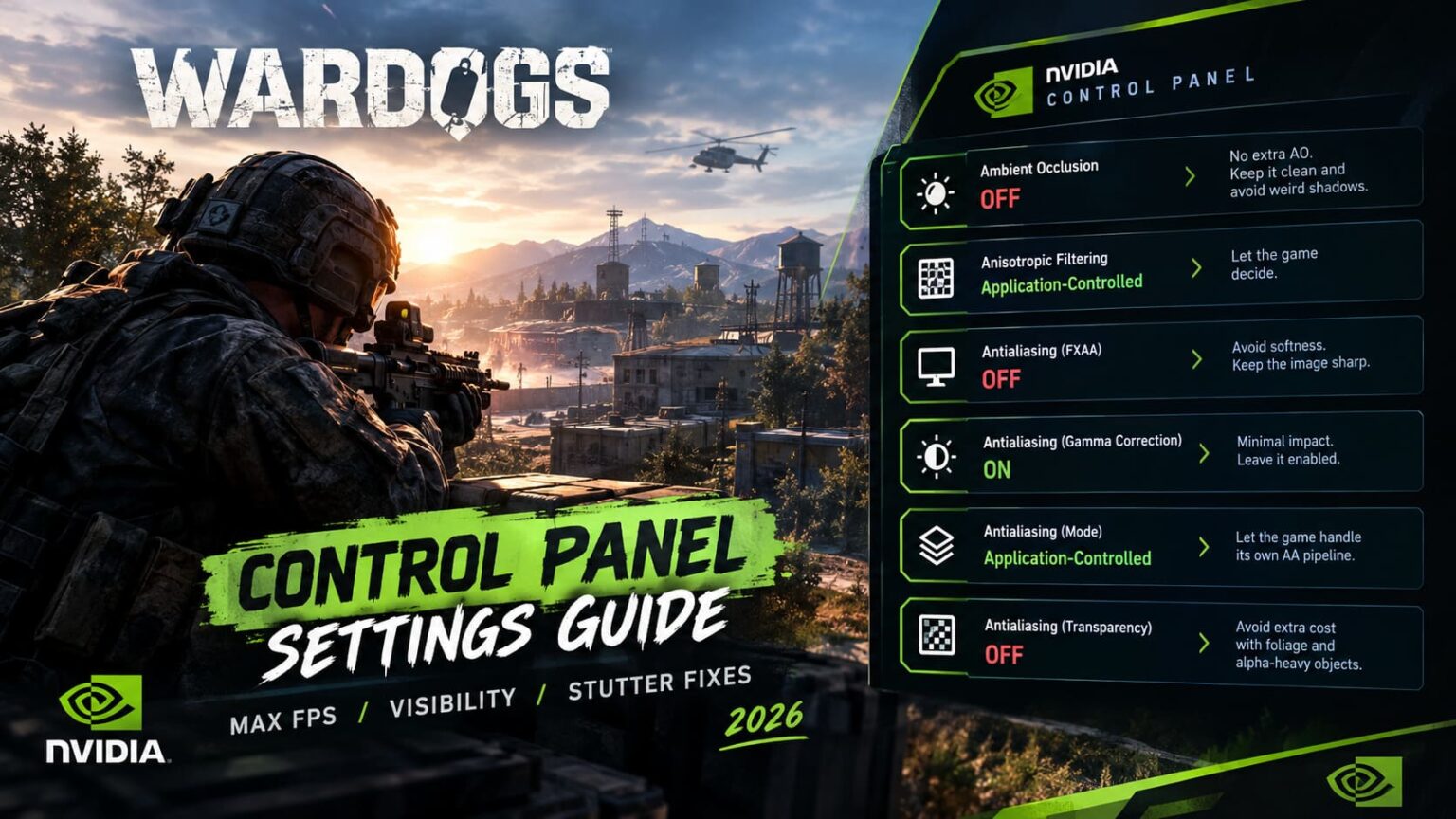 Wardogs Nvidia Control Panel Settings Guide: Max FPS, Visibility, and ...
